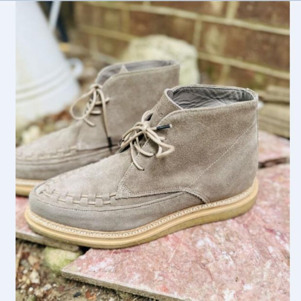 ALLSAINTS LEON SUEDE CREEPERS CREPE SOLE MID BOOTS SZ 40 - 8 US $300 - Picture 1 of 7